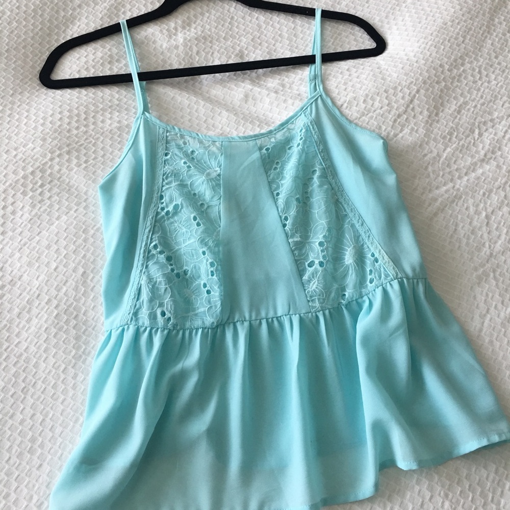 Semi sheer Tank w/lace szS from Apricot Lane